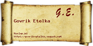 Govrik Etelka névjegykártya